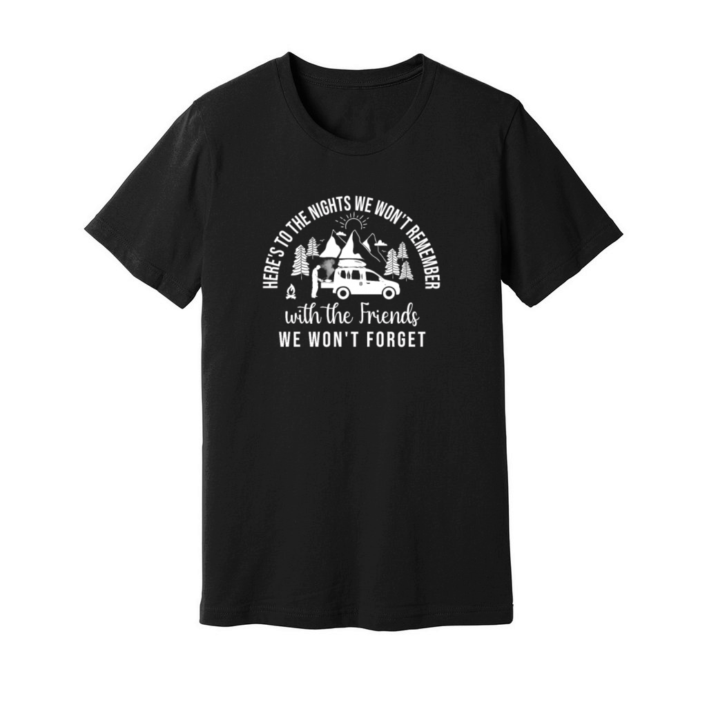 Camping-Camper Microcamper Travel-Caravan Quote Unisex Jersey Tee