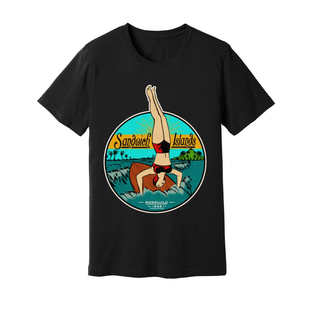 Vintage Sandwich Islands Hawaii Surfer Unisex Jersey Tee