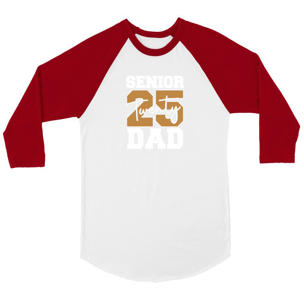 Senior twenty 2025 Dad Unisex ¾ sleeve Raglan T-shirt