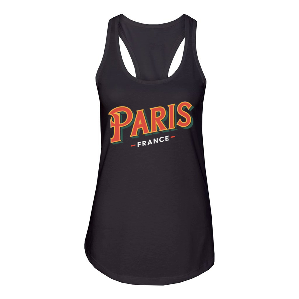 Paris France Souvenir Retro Charm Women's Racerback Tank
