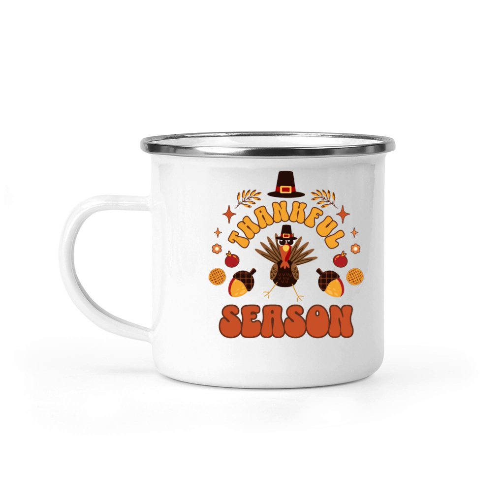 Thankful Season Cool Fall Autumn Thanksgiving 2024 Camping Mug