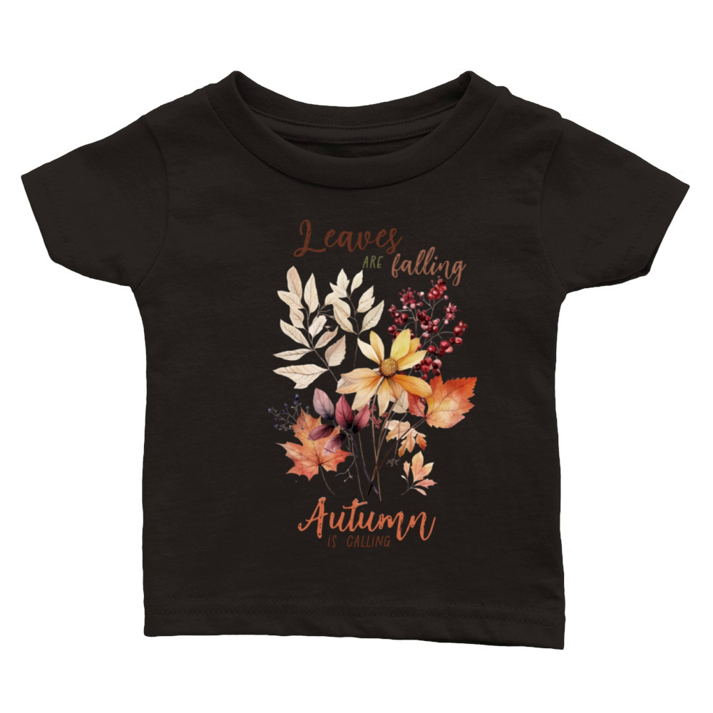 Colorful Fall Flowers and Quote Classic Baby Crewneck T-shirt