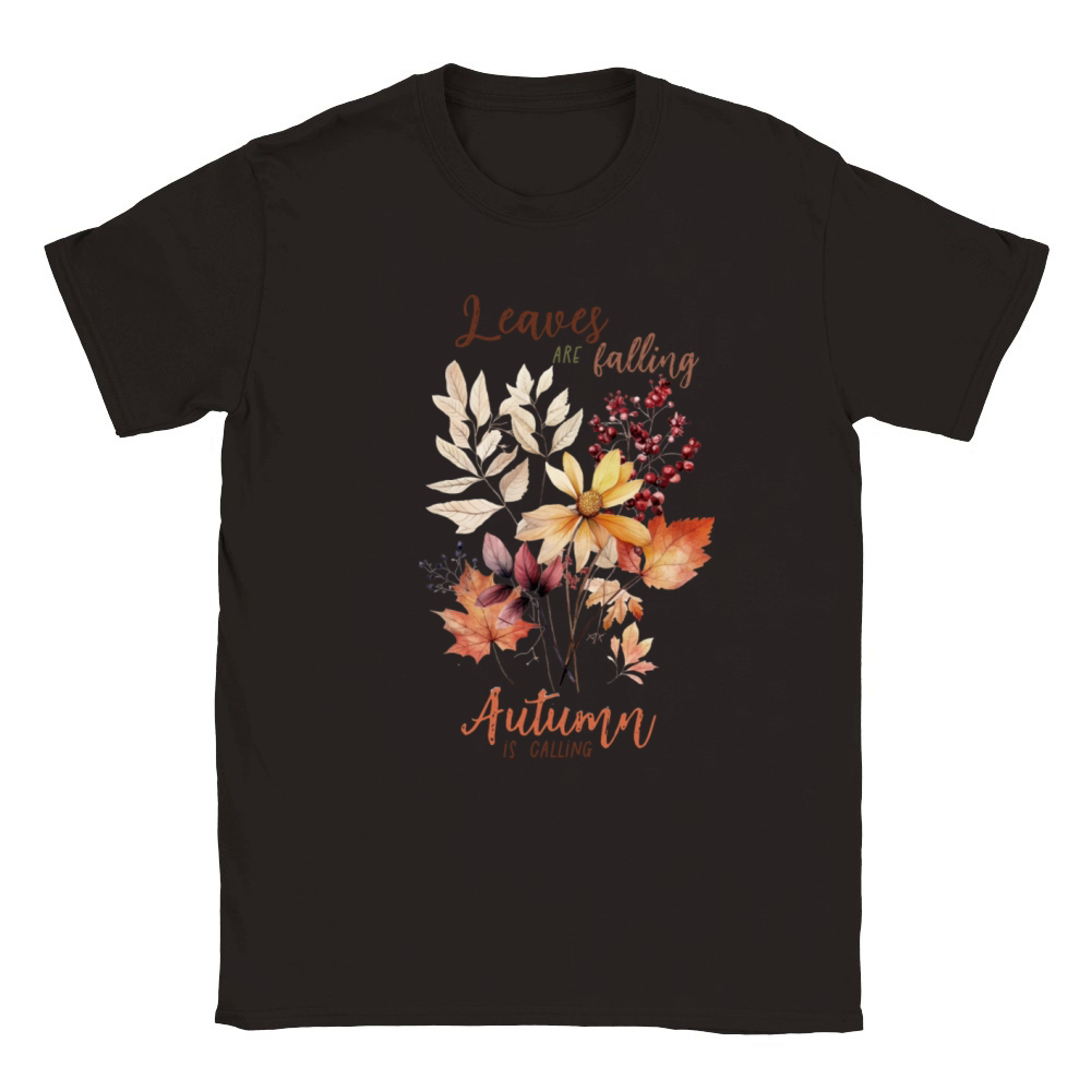Colorful Fall Flowers and Quote Classic Kids Crewneck T-shirt