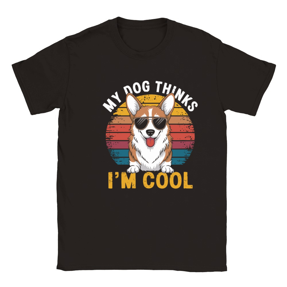 Corgi My Dog Thinks Im Cool Classic Kids Crewneck T-shirt