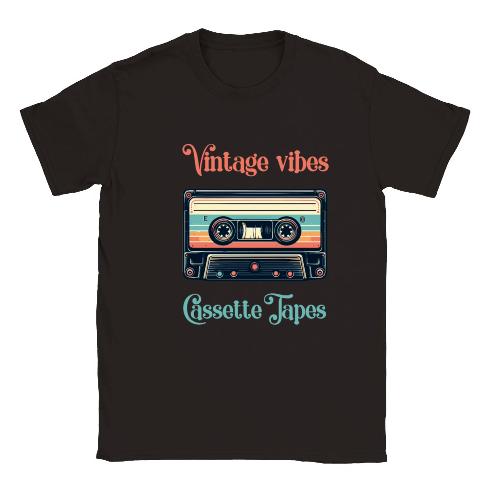 Retro cassette Vintage vibes cassette tapes Classic Kids Crewneck T-shirt