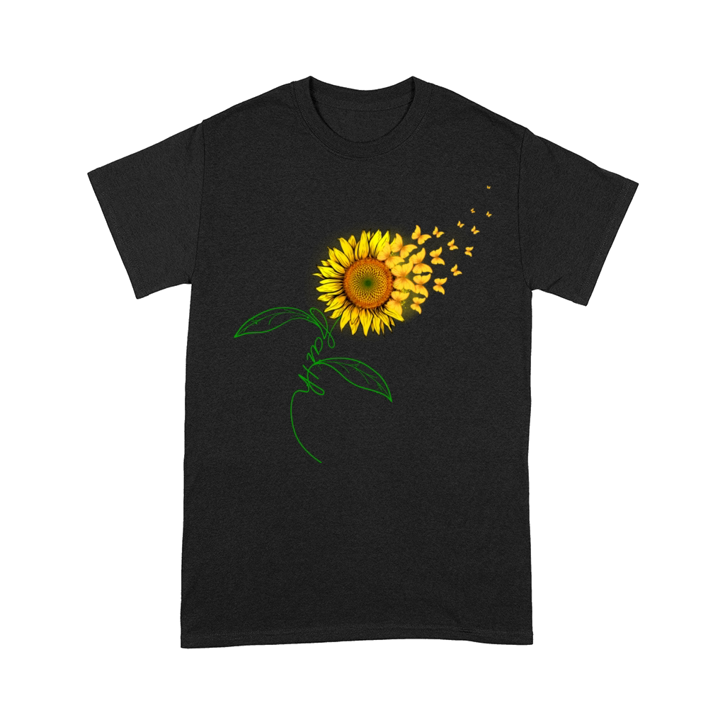 Vintage Faith Cross Sunflower Butterflies Flowers Comfort T-shirt