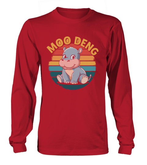 Cute Baby Hippo Moo Deng Thailand Hippopotamus Long sleeved Unisex