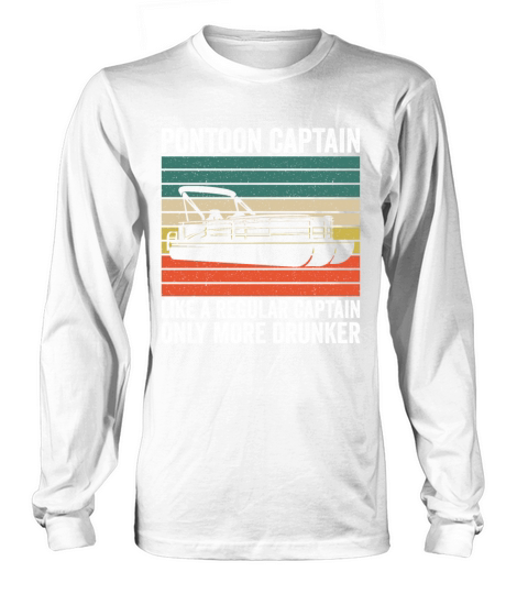 Pontoon Captain Like A Regular Captain Boat Vintag Long sleeved Unisex