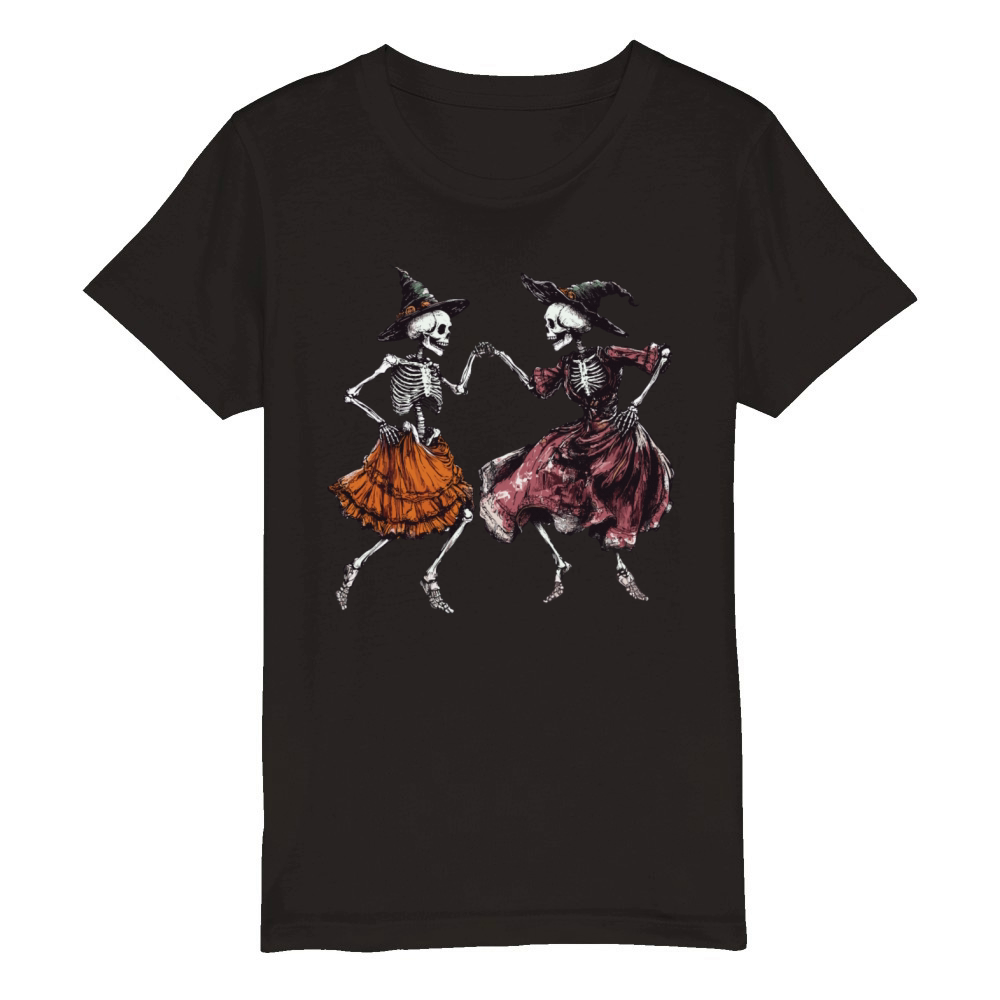 Dancing Skeletons Organic Kids Crewneck T-shirt