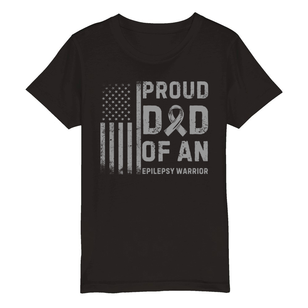 Epilepsy Warrior Dad Proud Epilepsy Awareness Mont Organic Kids Crewneck T-shirt