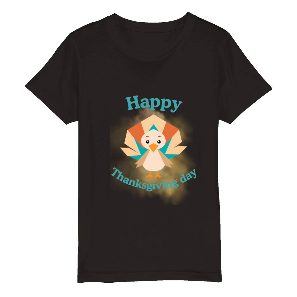 Happy thanksgiving day Origami Organic Kids Crewneck T-shirt