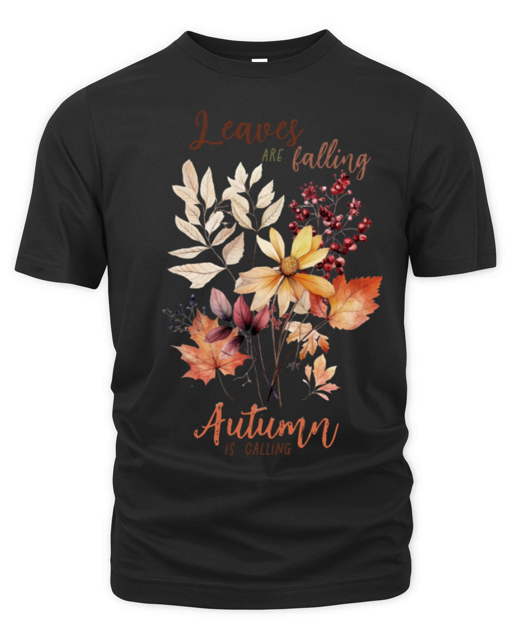 Colorful Fall Flowers and Quote Organic Unisex T-shirt