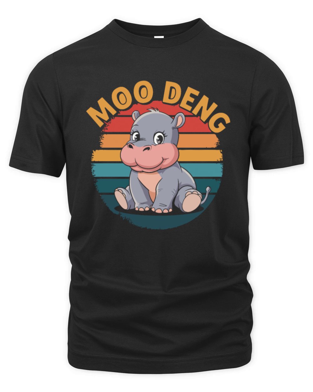 Cute Baby Hippo Moo Deng Thailand Hippopotamus Organic Unisex T-shirt