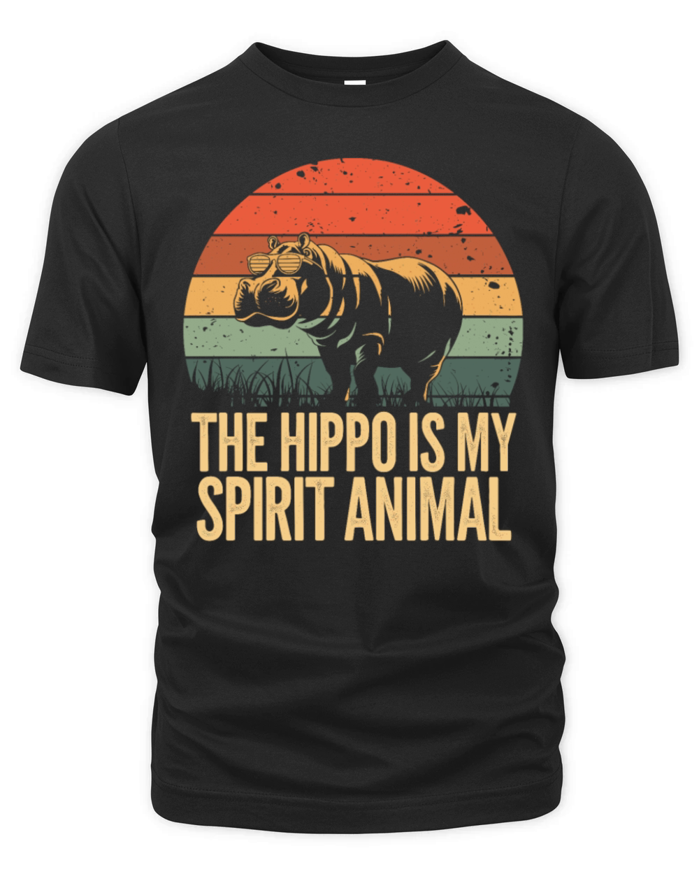 The Hippo Is My Spirit Animal Retro Design Organic Unisex T-shirt