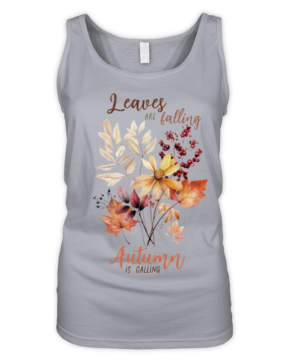 Colorful Fall Flowers and Quote Organic Women's Tank Top