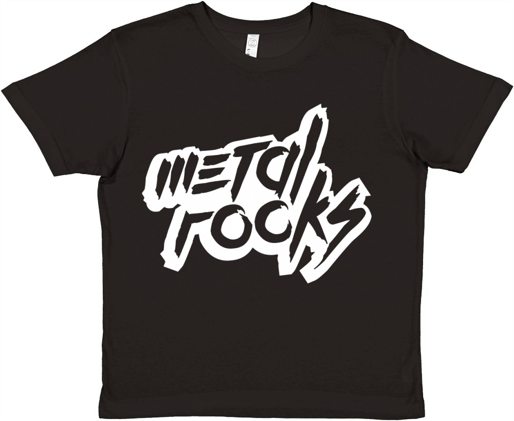 Heavy Metal Rocks Hard Rock Music Text Quote Logo Premium Kids Crewneck T-shirt