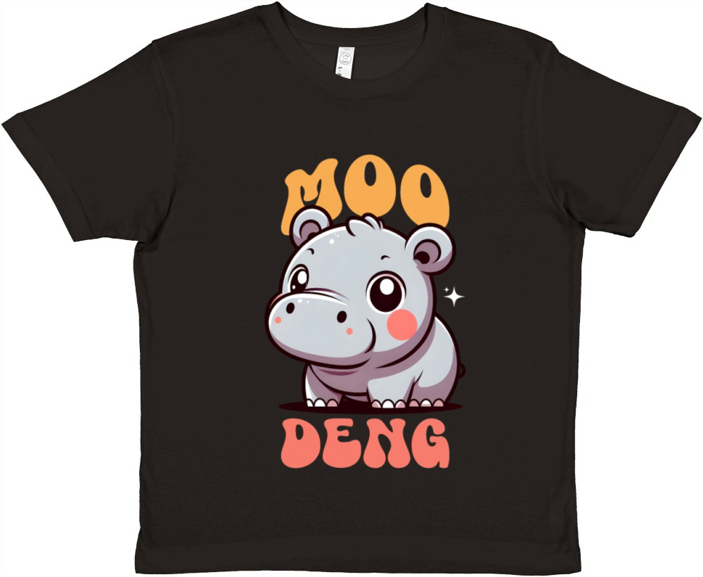 Moo Deng Cute Pygmy Baby Hippo Premium Kids Crewneck T-shirt