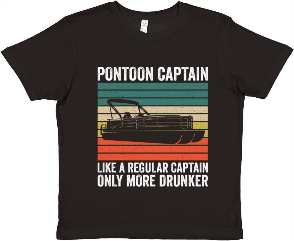Pontoon Captain Like A Regular Captain Boat Vintag Premium Kids Crewneck T-shirt