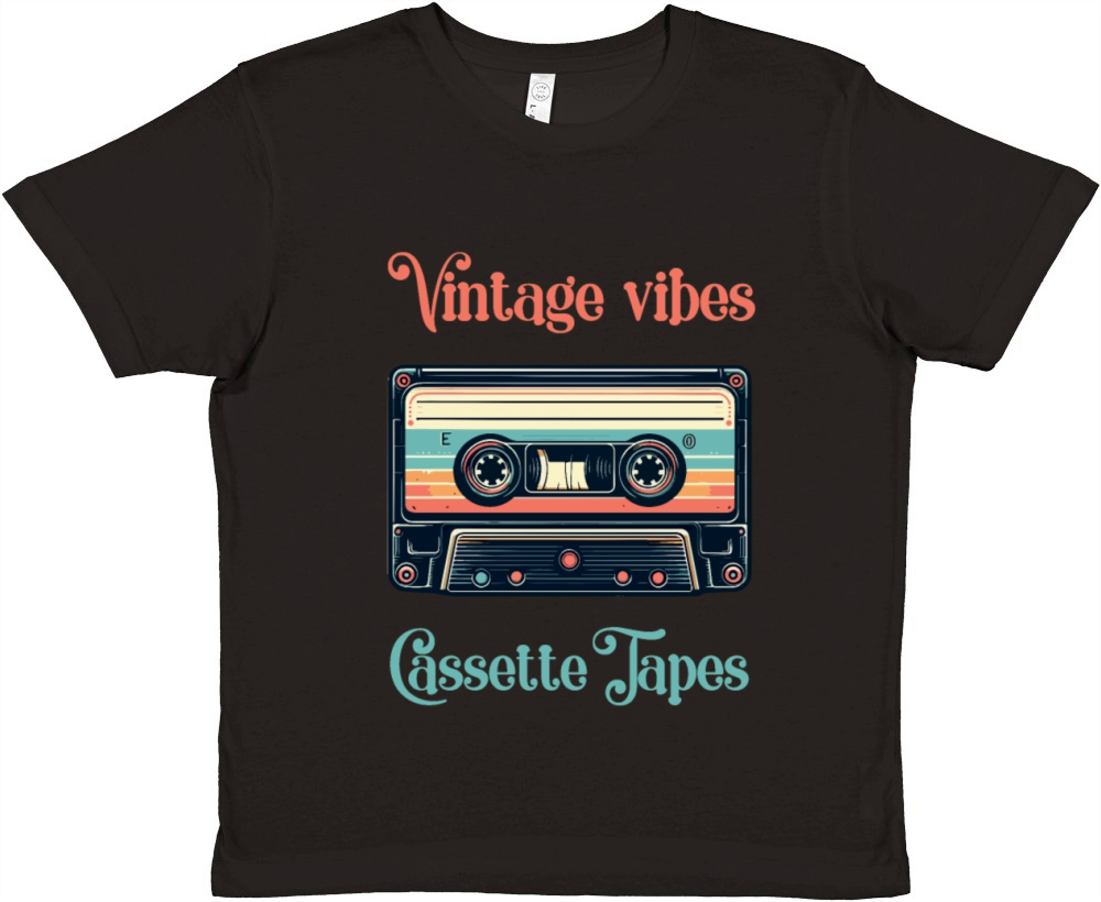 Retro cassette Vintage vibes cassette tapes Premium Kids Crewneck T-shirt