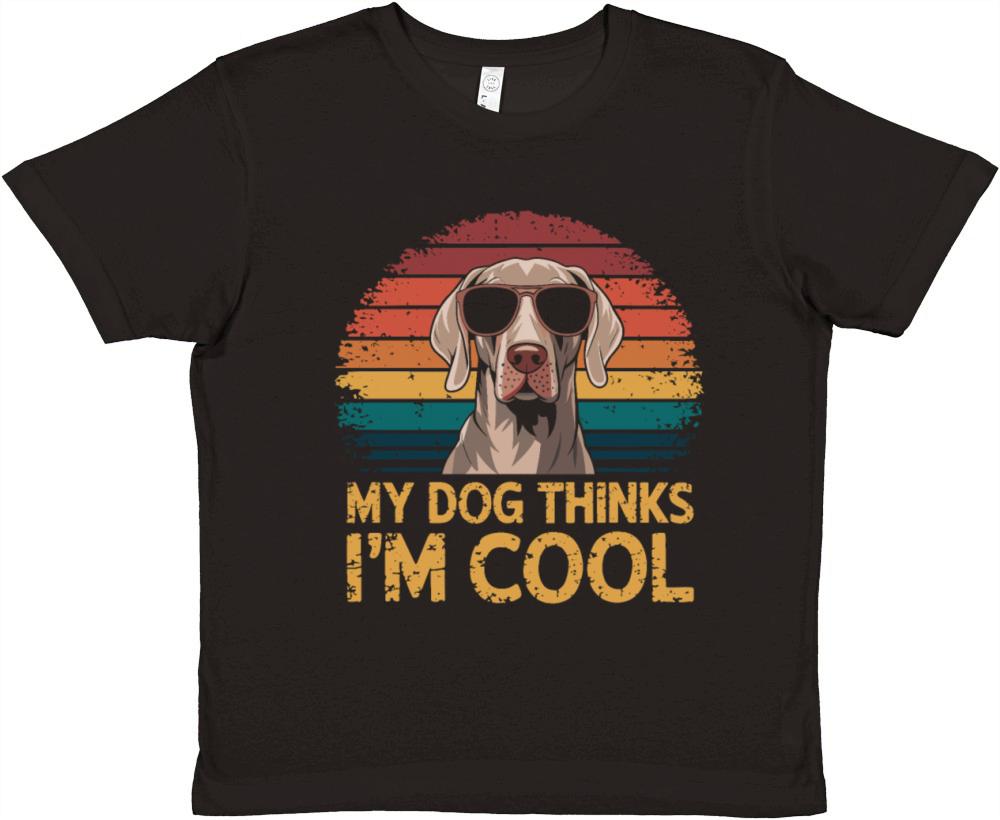 Weimaraner My Dog Thinks Im Cool Premium Kids Crewneck T-shirt