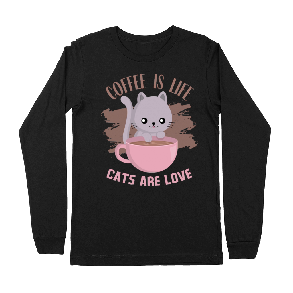 Coffee Is Life Cats Are Love Premium Long Sleeve