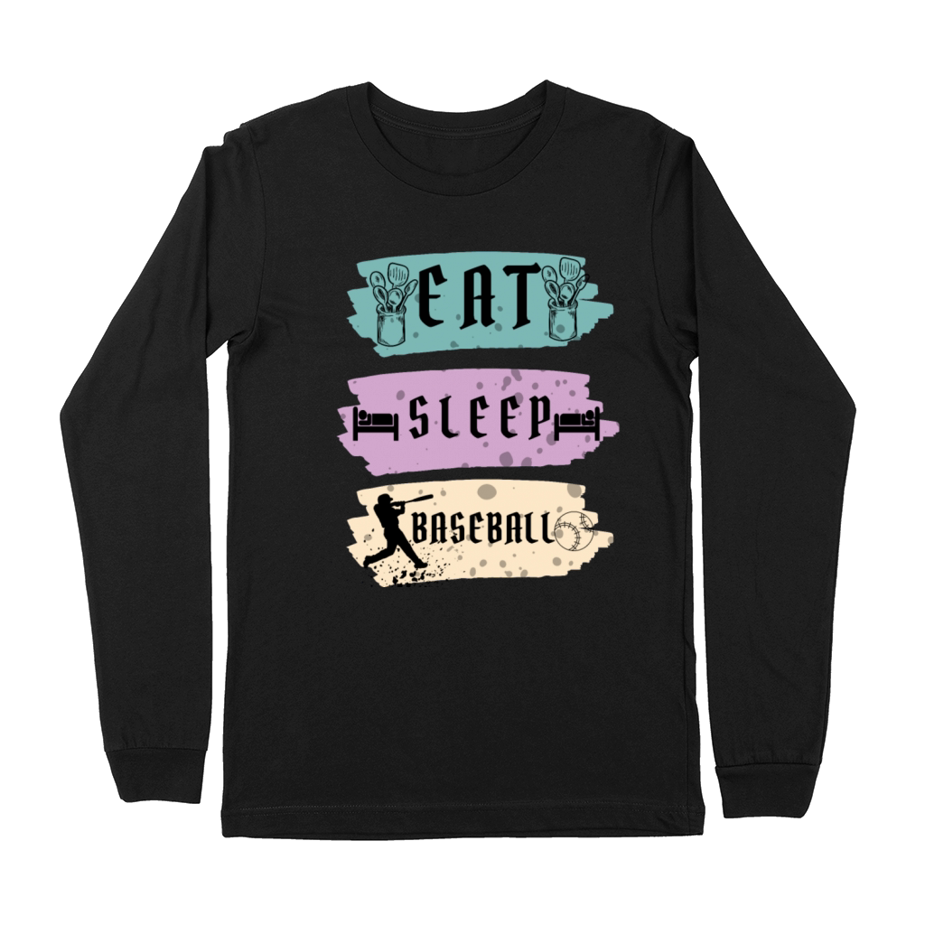 Eat Sleep Baseball Baseball Player Funny Baseball Premium Long Sleeve