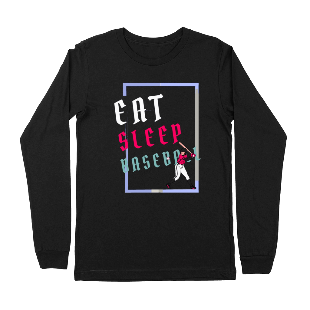 Eat Sleep Baseball Baseball Player Funny Baseball Premium Long Sleeve