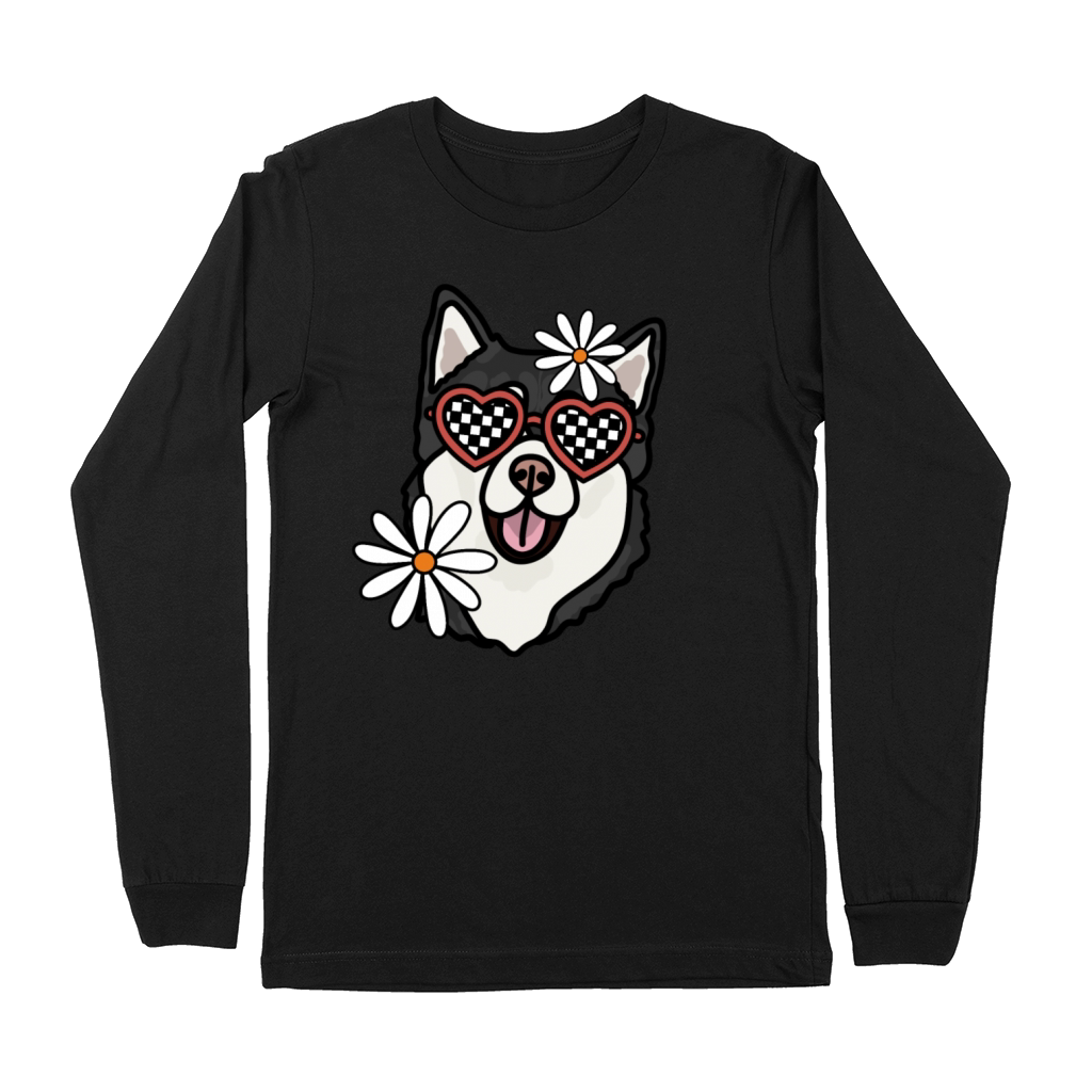 Husky Retro Dog Premium Long Sleeve