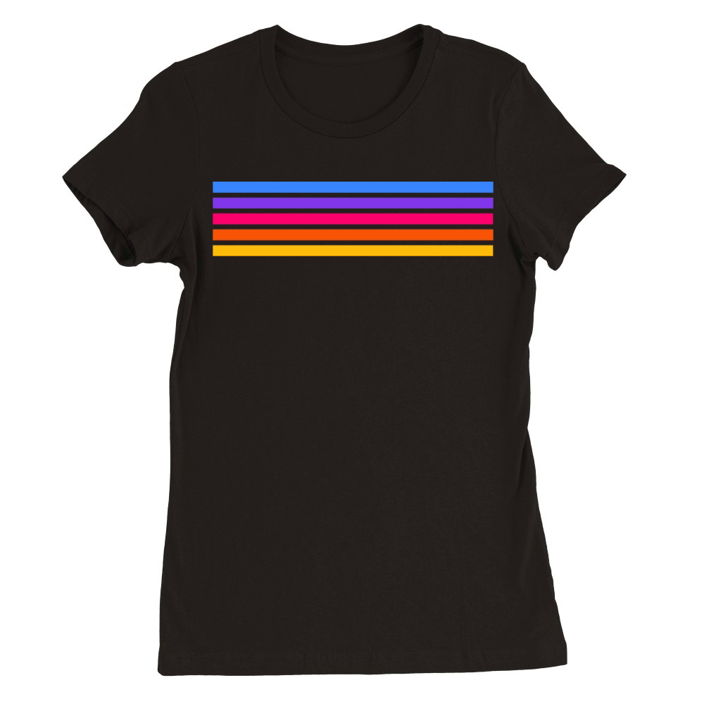 Retro stripe design with vintage vibe Premium Womens Crewneck T-shirt