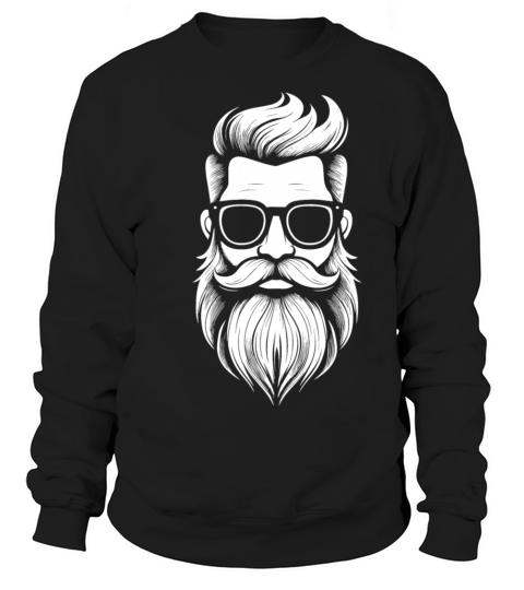 a Bearded and mustachioed mans face Sweatshirt Unisex