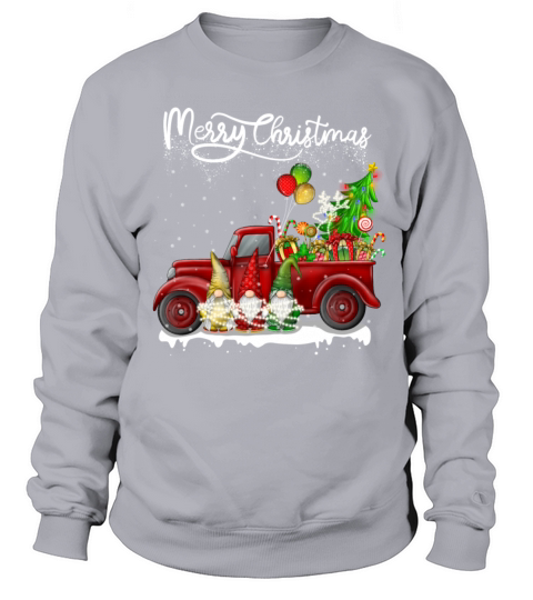 Merry Christmas Vintage Red Truck Gnomes Sweatshirt Unisex