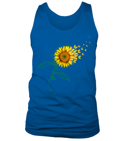 Vintage Faith Cross Sunflower Butterflies Flowers Tank Top Unisex