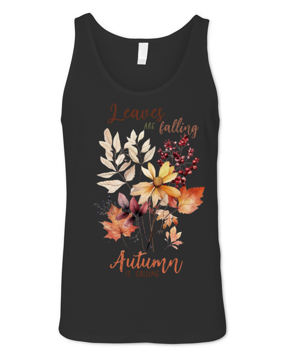 Colorful Fall Flowers and Quote Unisex Jersey Tank