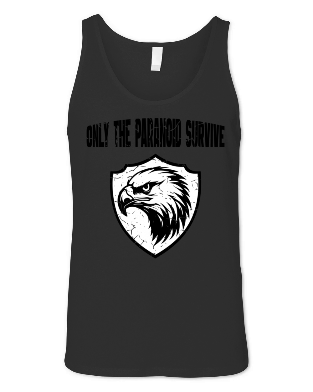 Only The Paranoid Survive Vintage Black Unisex Jersey Tank
