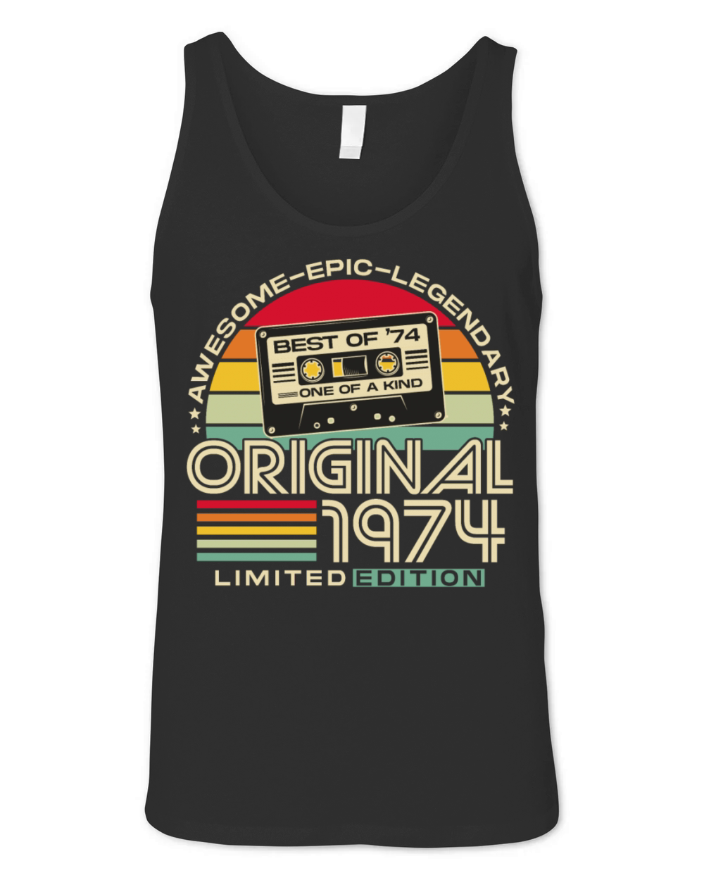 Vintage 1974 Retro 50th birthday Unisex Jersey Tank