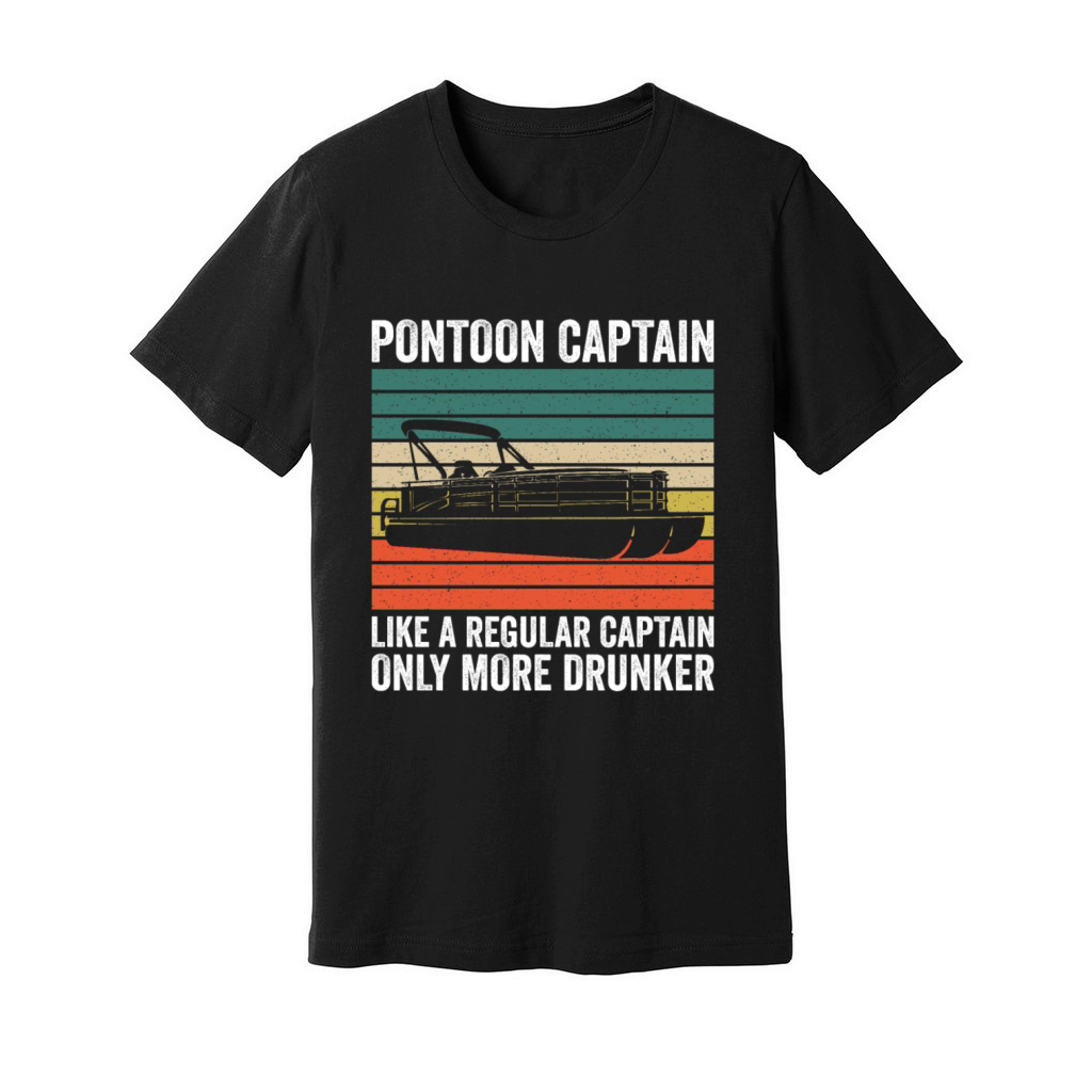 Pontoon Captain Like A Regular Captain Boat Vintag Unisex Jersey Tee