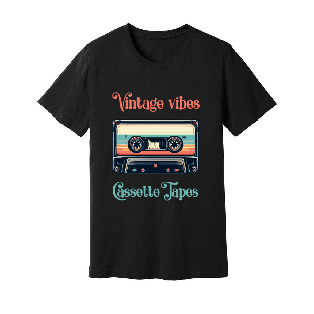 Retro cassette Vintage vibes cassette tapes Unisex Jersey Tee