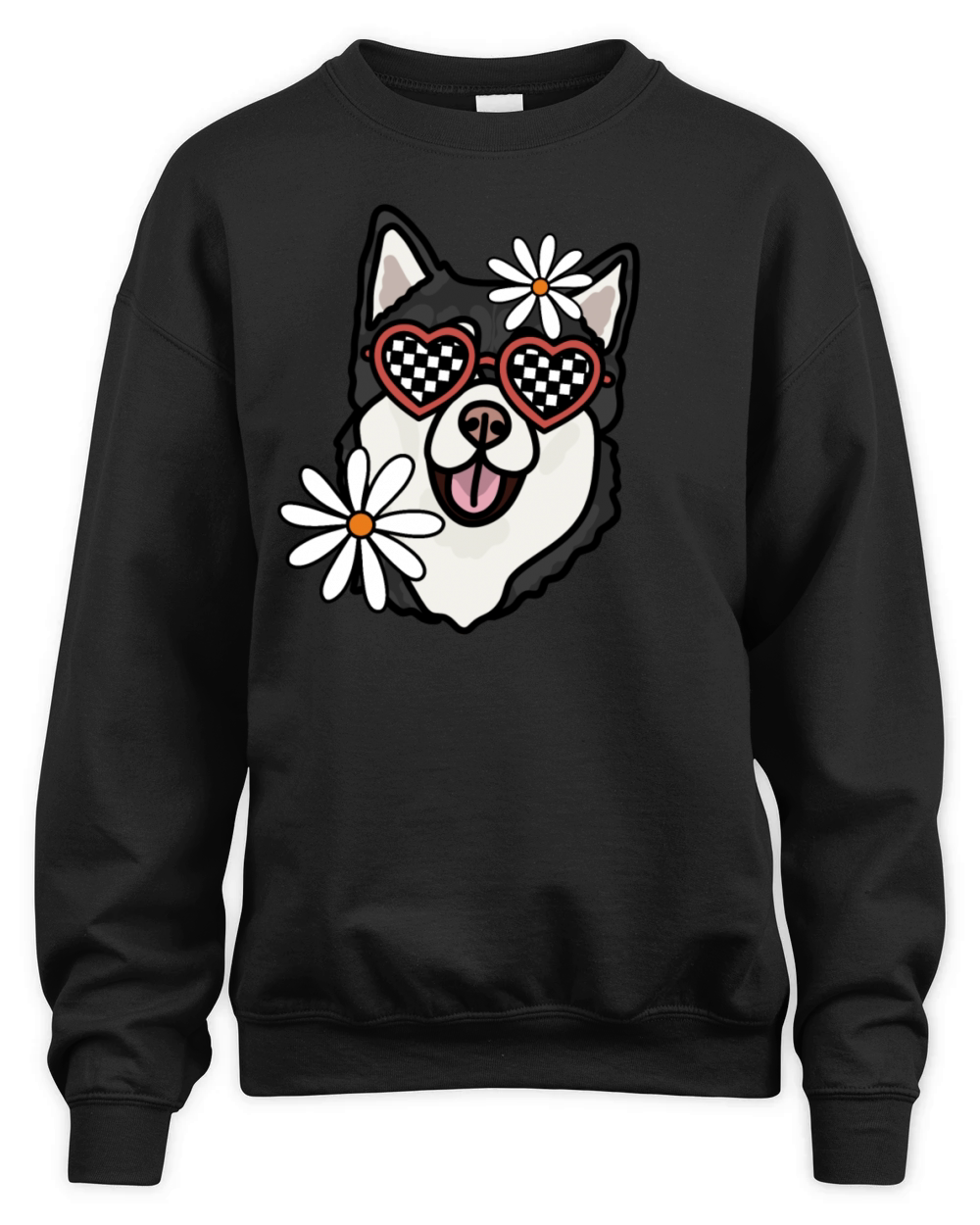 Husky Retro Dog Unisex Premium Crewneck Sweatshirt