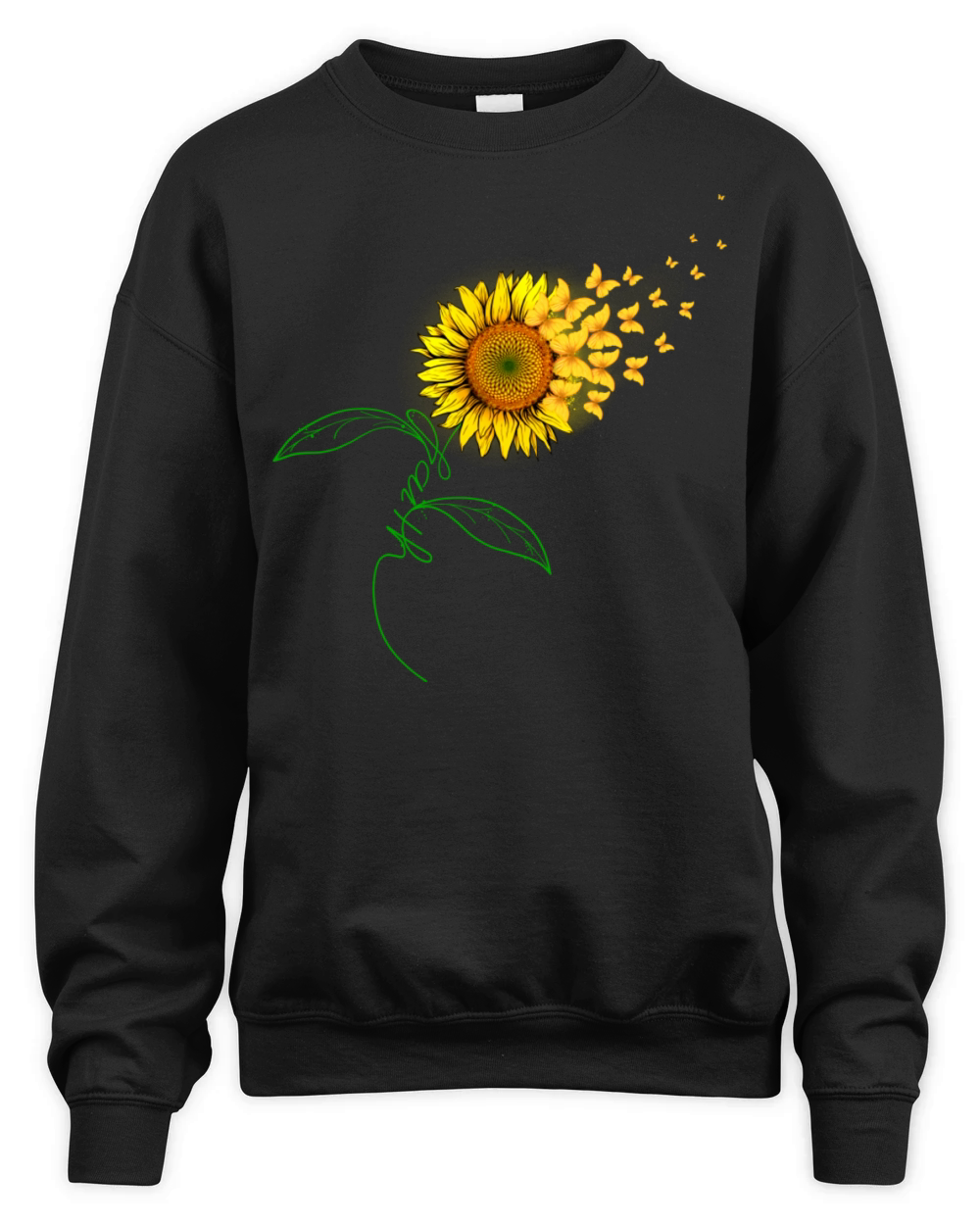 Vintage Faith Cross Sunflower Butterflies Flowers Unisex Premium Crewneck Sweatshirt