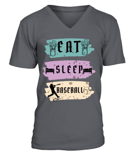 Eat Sleep Baseball Baseball Player Funny Baseball V-Neck T-shirt