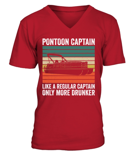 Pontoon Captain Like A Regular Captain Boat Vintag V-Neck T-shirt