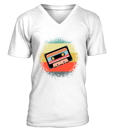 Retro Cassette Tape On A Sunset V-Neck T-shirt