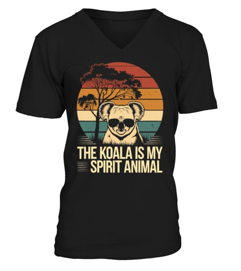 The Koala Is My Spirit Animal Vintage Sunset V-Neck T-shirt