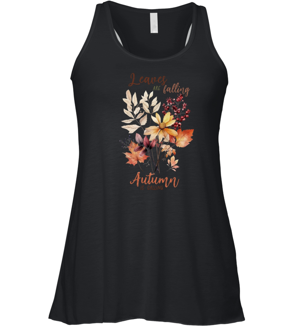 Colorful Fall Flowers and Quote Women's Flowy Tank Top