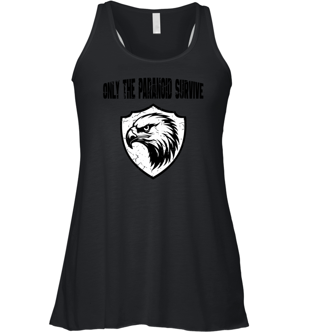 Only The Paranoid Survive Vintage Black Women's Flowy Tank Top