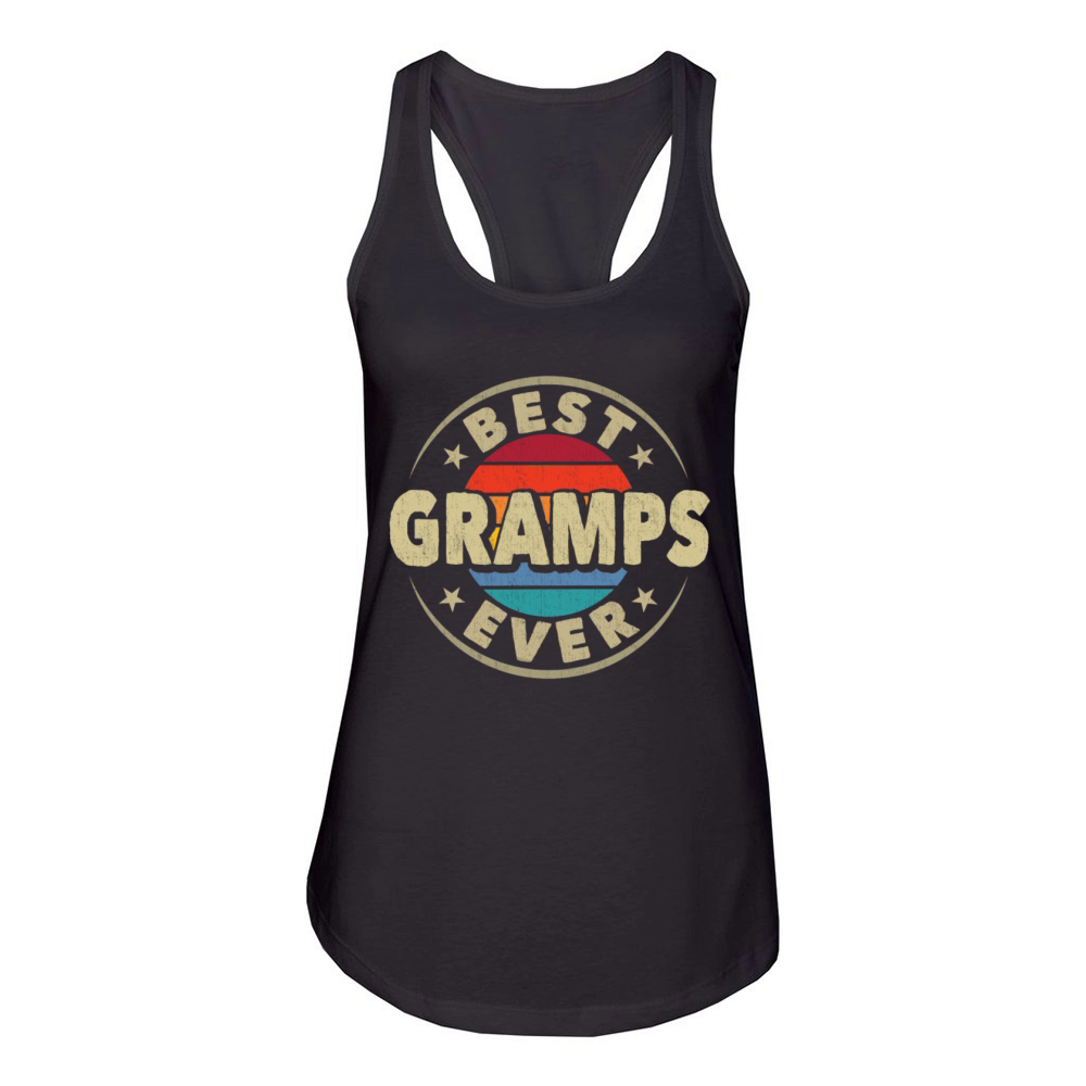 Best Gramps Ever Retro Vintage Grandad Fathers Day Women's Racerback Tank