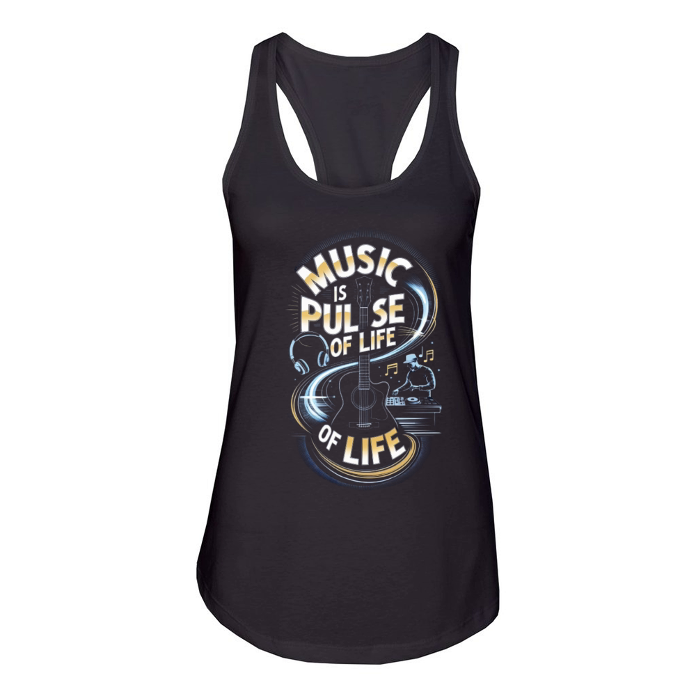 Music is the pulse of life Women's Racerback Tank