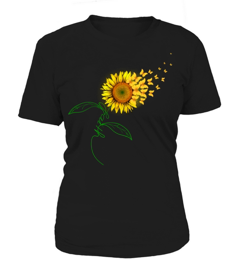 Vintage Faith Cross Sunflower Butterflies Flowers Women's T-Shirt