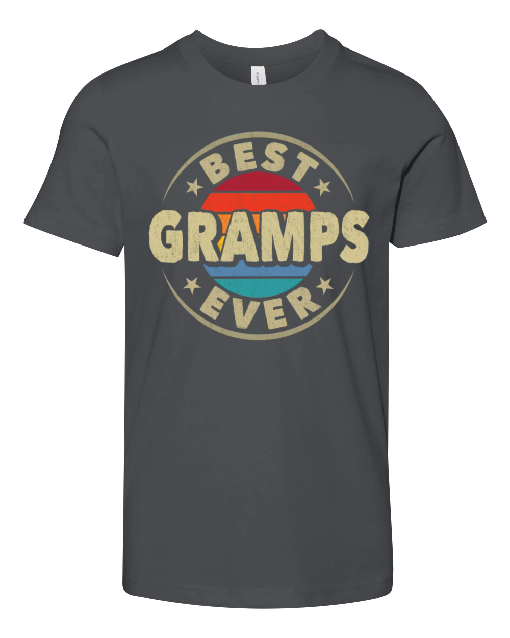 Best Gramps Ever Retro Vintage Grandad Fathers Day Youth Unisex Jersey Tee