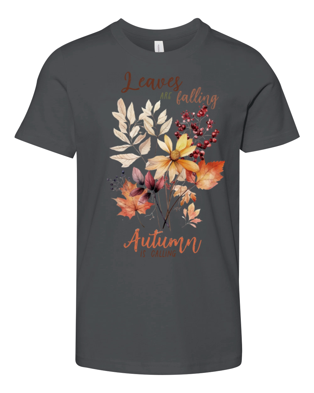 Colorful Fall Flowers and Quote Youth Unisex Jersey Tee